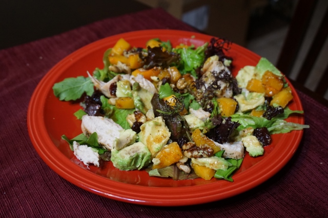 Chicken, Butternut Squash and Cherry Salad